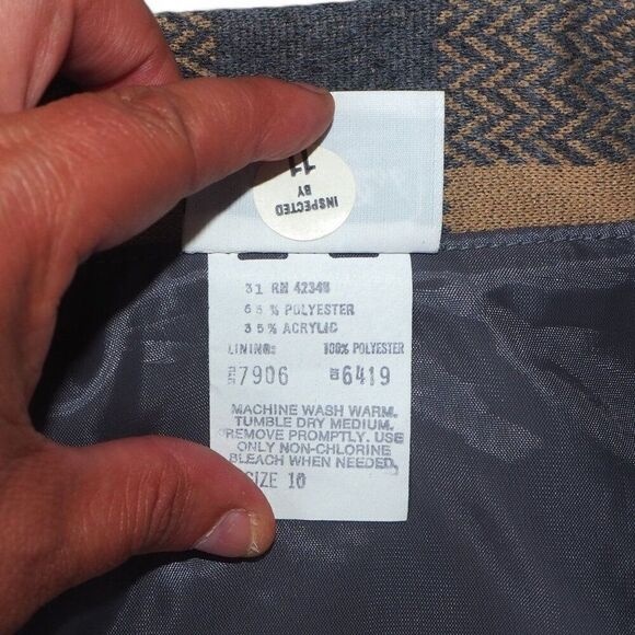 Manor Park by Cos Cob Vintage Blazer Jacket Buffalo Check Tan / Grey Women's 10 - Picture 5 of 7